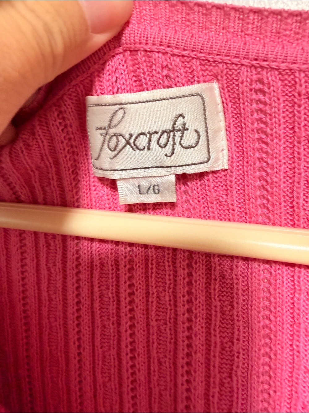 Foxcroft Vibrant Pink Ribbed Button-Up Cardigan - Picture 3 of 5